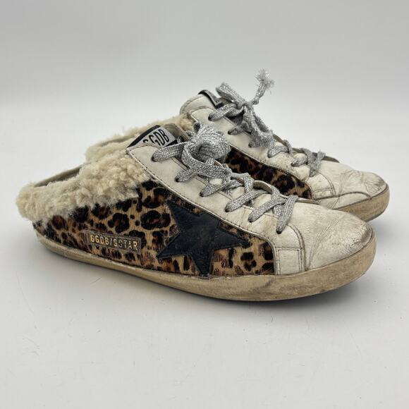 Golden Goose Superstar Sabot Sneakers Slides Shearling Lined Women's 37 US 7